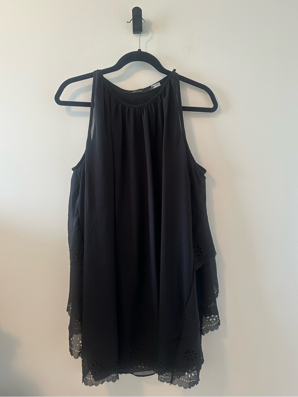 Ark & Co Black Sleeveless Lace Little Black Dress Size L